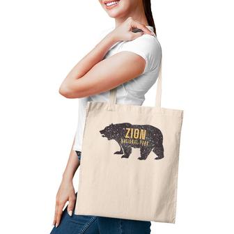 Road Trip Mount Zion National Park Bear Graphic Retro Tote Bag | Mazezy CA