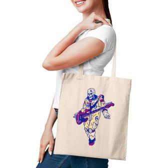 Rock & Roll Skeleton Guitar Astronaut Music Lover Gift Tote Bag | Mazezy