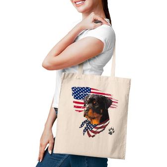 Rottweiler American Flag Awesome Cool Tote Bag | Mazezy