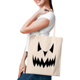 Scary Pumpkin Face Matching Family Halloween Tote Bag | Mazezy