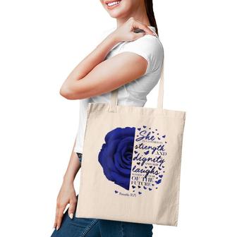 She Is Clothed In Strength And Dignity Cute Christian V-Neck Tote Bag | Mazezy