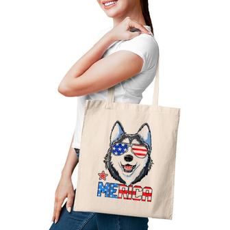 Siberian Husky 4Th Of July Gifts Merica Men American Flag Tote Bag | Mazezy