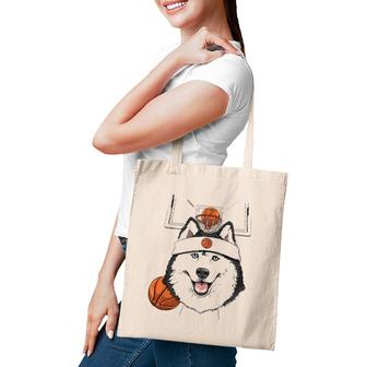 Siberian Husky Basketball Dog Lovers Basketball Player Tote Bag | Mazezy