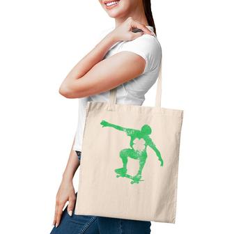 Skate Skater Skateboard Gift St Patrick's Day Shamrock Tote Bag | Mazezy