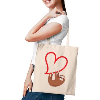 Sloth Heart Valentine's Day Girls Women Sloth Lover Tote Bag | Mazezy