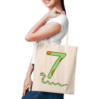 Snake Birthday Boy Kids Reptile Animal Number 7 7Th Bday Tote Bag | Mazezy