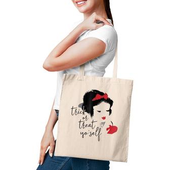 Snow White Trick Or Treat Graphic Tote Bag | Mazezy