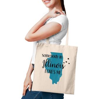 Somebody In Illinois Loves Me Il State Gift Apparel Tote Bag | Mazezy