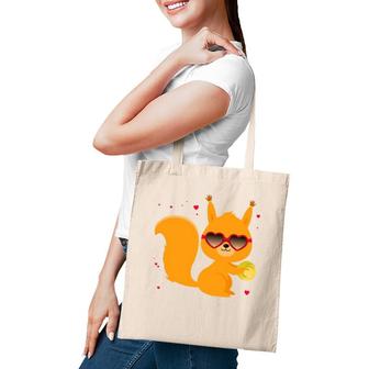 Squirrel Heart Glasses Valentine's Day Squirrel Tote Bag | Mazezy