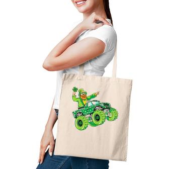 St Patrick's Day Leprechaun Monster Truck Lucky Shamrock Boys Tote Bag | Mazezy