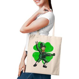 St Patrick's Day Rock And Roll Leprechaun Guitar Tote Bag | Mazezy