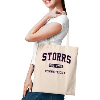 Storrs Connecticut Ct Vintage Athletic Style Gift Tote Bag | Mazezy