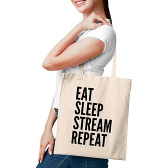 Streamer Funny Gift Eat Sleep Stream Repeat Tote Bag | Mazezy UK