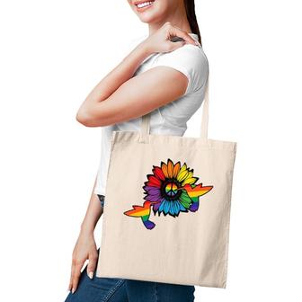 Sunflower Hummingbird Lgbt Flag Gay Pride Month Lgbtq Tote Bag | Mazezy CA