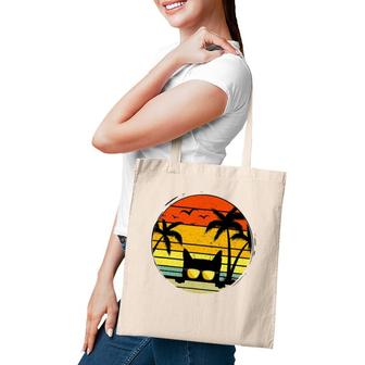 Sunshine Cat Summertime Cool Black Cat Summer Season Vibes Tote Bag | Mazezy