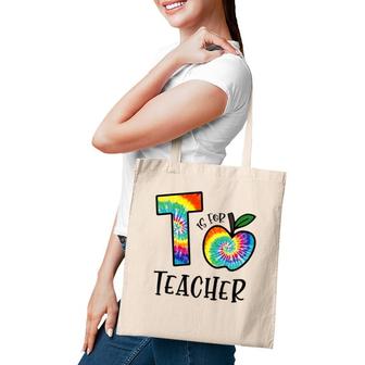 T Is For Teacher Tie Dye Back To School Apple Tie Dye Tote Bag | Mazezy