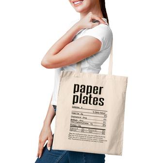 Thanksgiving Christmas Paper Plates Nutritional Facts Tote Bag | Mazezy