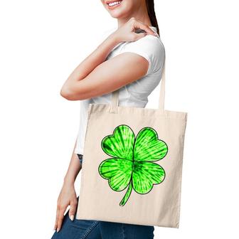 Tie Dye Shamrock Lucky Four-Leaf Clover St Patrick's Day Tote Bag | Mazezy