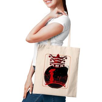 Traditional Japanese Temple Geisha Japan Cherry Blossom Art Tote Bag | Mazezy