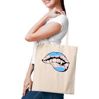 Transgender Trans Vampire Fangs Costume Easy Halloween Gifts Tote Bag | Mazezy