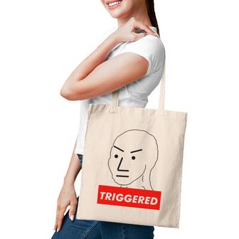 Triggered Npc Non Playable Character Sjw Wojak Meme Tote Bag | Mazezy