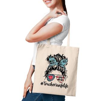 Trucker's Wife Life Messy Buns Hair Women Tote Bag | Mazezy