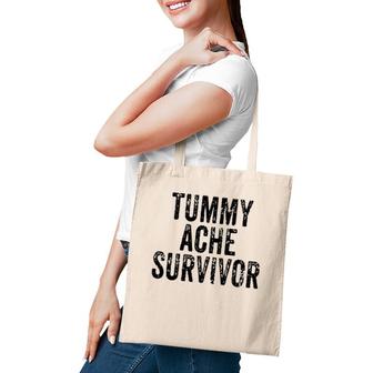 Tummy Ache Survivor Funny Vintage Tote Bag | Mazezy