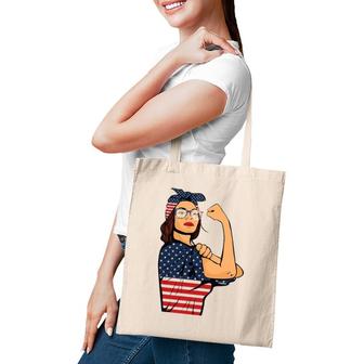 Unbreakable America Woman 4Th Of July Patriotic Tote Bag | Mazezy