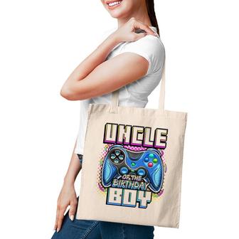 Uncle Of The Birthday Boy Matching Video Game Birthday Party Tote Bag | Mazezy