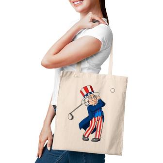 Uncle Sam Golfing 4Th Of July Patriotic Boys Kids Teens Golf Tote Bag | Mazezy