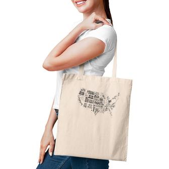 Usa Map Outline With State Names Graphic Tote Bag | Mazezy