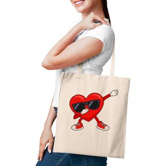 Valentine's Day Dabbing Heart Funny Boys Girls Kids Gift Tote Bag | Mazezy