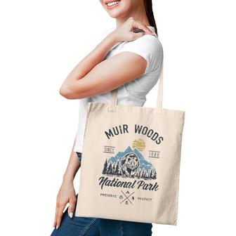 Vintage Muir Woods National Park Hiking Camping Tote Bag | Mazezy CA
