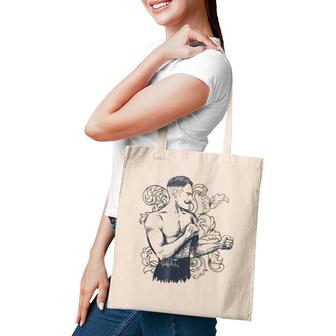 Vintage Old Style Hipster Bare Knuckle Boxer Fighter Tote Bag | Mazezy
