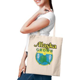 Vintage Retro Alaska Grown Tote Bag | Mazezy