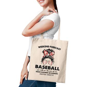 Weekend Forecast Baseball With No Chance Of House Cleaning Tote Bag | Mazezy