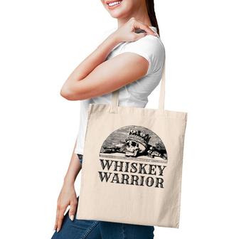 Whiskey Warrior With Vintage Skull Design Tote Bag | Mazezy
