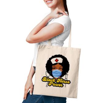 Women Black Nurse Power - Black History Tote Bag | Mazezy