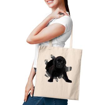 Womens Cute Black Lab Torn Cloth Black Lab Lover Dog Owner Puppy Tote Bag | Mazezy
