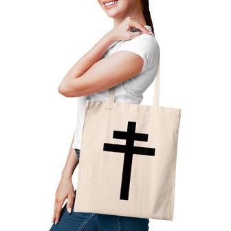 Womens French Resistance Cross Of Lorraine V-Neck Tote Bag | Mazezy