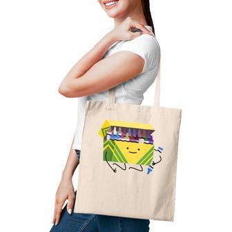 Womens Funny Good Boys Crayon Box Smile Teacher Gift V-Neck Tote Bag | Mazezy