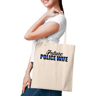 Womens Future Police Wife Thin Blue Line Tote Bag | Mazezy
