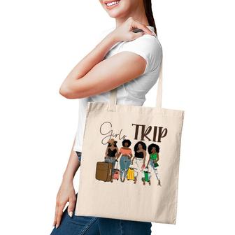 Womens Girls Trip Black Women Queen Melanin African American Pride V-Neck Tote Bag | Mazezy