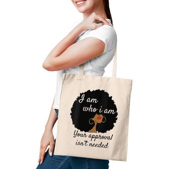 Womens I Am Who I Am Your Approval Isn't Needed Black Queen V-Neck Tote Bag