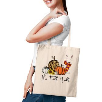 Womens It's Fall Y'all Bull Terrier Dog Leopard Pumpkin Sunflower Raglan Baseball Tee Tote Bag | Mazezy
