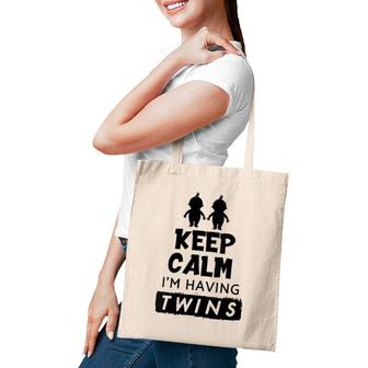 Womens Keep Calm I'm Having Twins Twin Gift Tote Bag | Mazezy CA