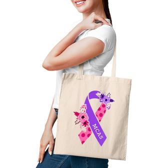 Womens Mcas Mast Cell Activation Syndrome Awareness Ribbon Pocket V-Neck Tote Bag | Mazezy
