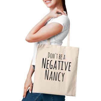 Womens Negative Nancy Positive Thoughts Mental Health V-Neck Tote Bag | Mazezy