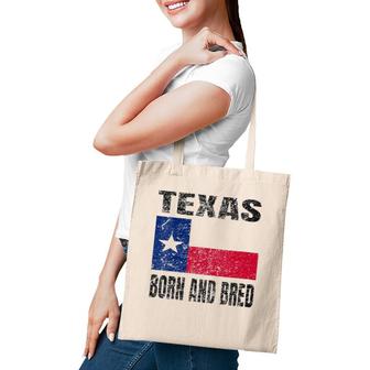 Womens Texas Born And Bred - Vintage Texas Flag V-Neck Tote Bag | Mazezy