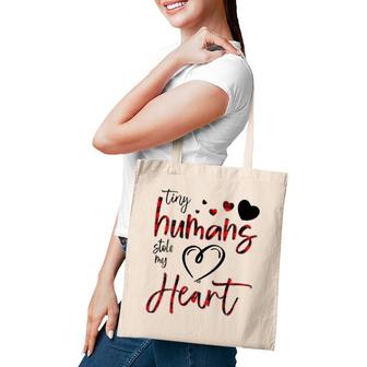 Womens Tiny Humans Stole My Heart Valentine's Day Nursing Nicu Nurse Tote Bag | Mazezy